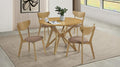 Elowen 5-piece Round Solid Wood Dining Set Light Walnut