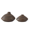 10.75 Inch Dark Brown Mango Wood Irregular Saucer Vase