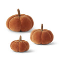 11.25 Inch Rust Velvet Pumpkin w/Wood Stem