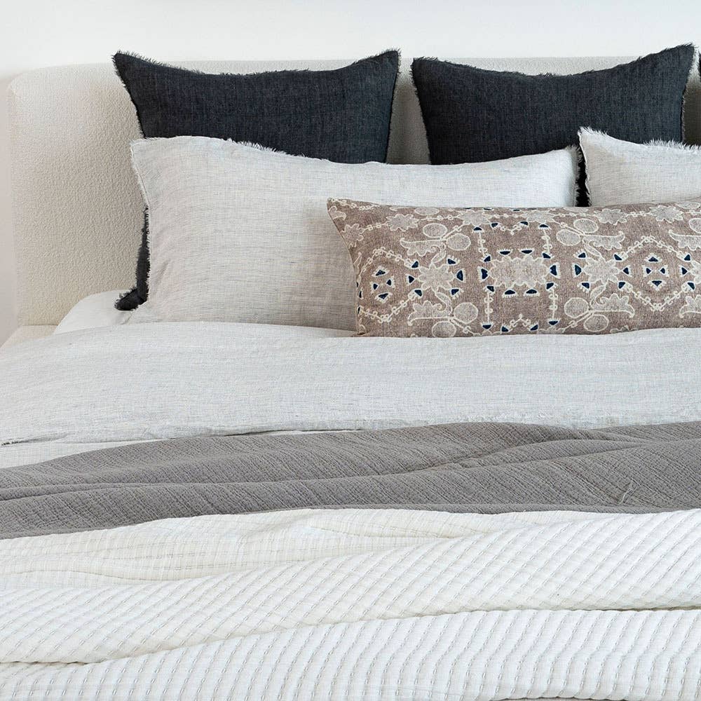24x24 Lina Linen Pillow Charcoal