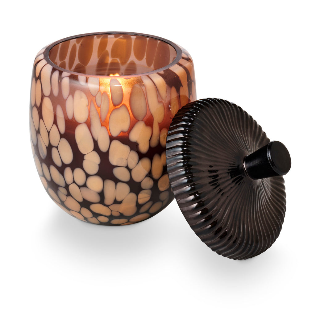 Midnight Pumpkin Glass Acorn Candle