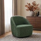 Chenille Upholstered Swivel Accent Chair Green