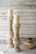 Turned Wooden Candle Stands