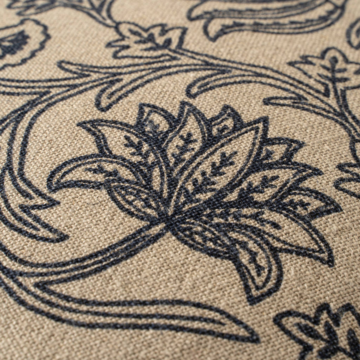 24x24 Lotus Linen Pillow, Blue