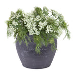 Queen Anne's Lace Arrangement in Vintage Clay Pot