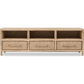 Dorsey 84 Inch Acacia Wood Entertainment Console in Granola