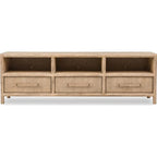 Dorsey 84 Inch Acacia Wood Entertainment Console in Granola