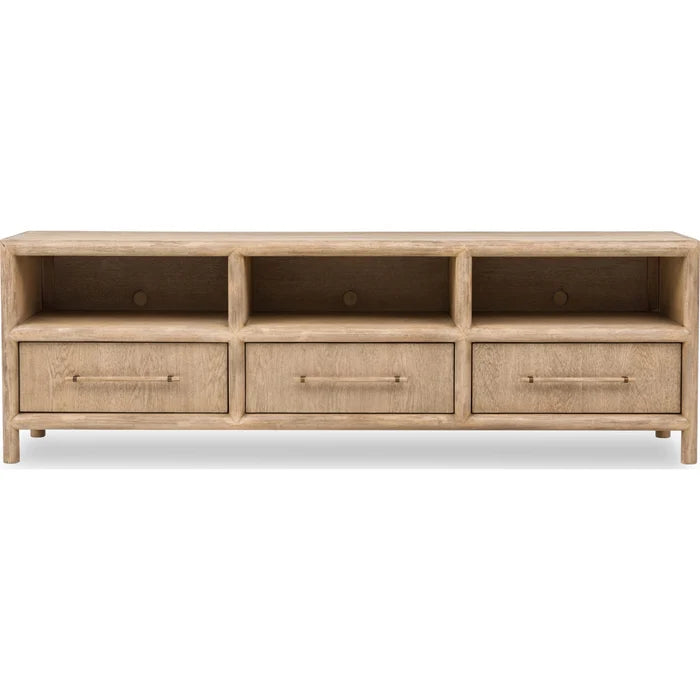Dorsey 84 Inch Acacia Wood Entertainment Console in Granola