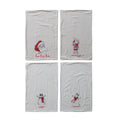 Cotton & Linen Tea Towel with Snowman/Santa Image