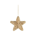Foam Star Ornament with Faux Pearls, Gold Finish