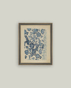 Blue Textile Pattern Framed Antique Art