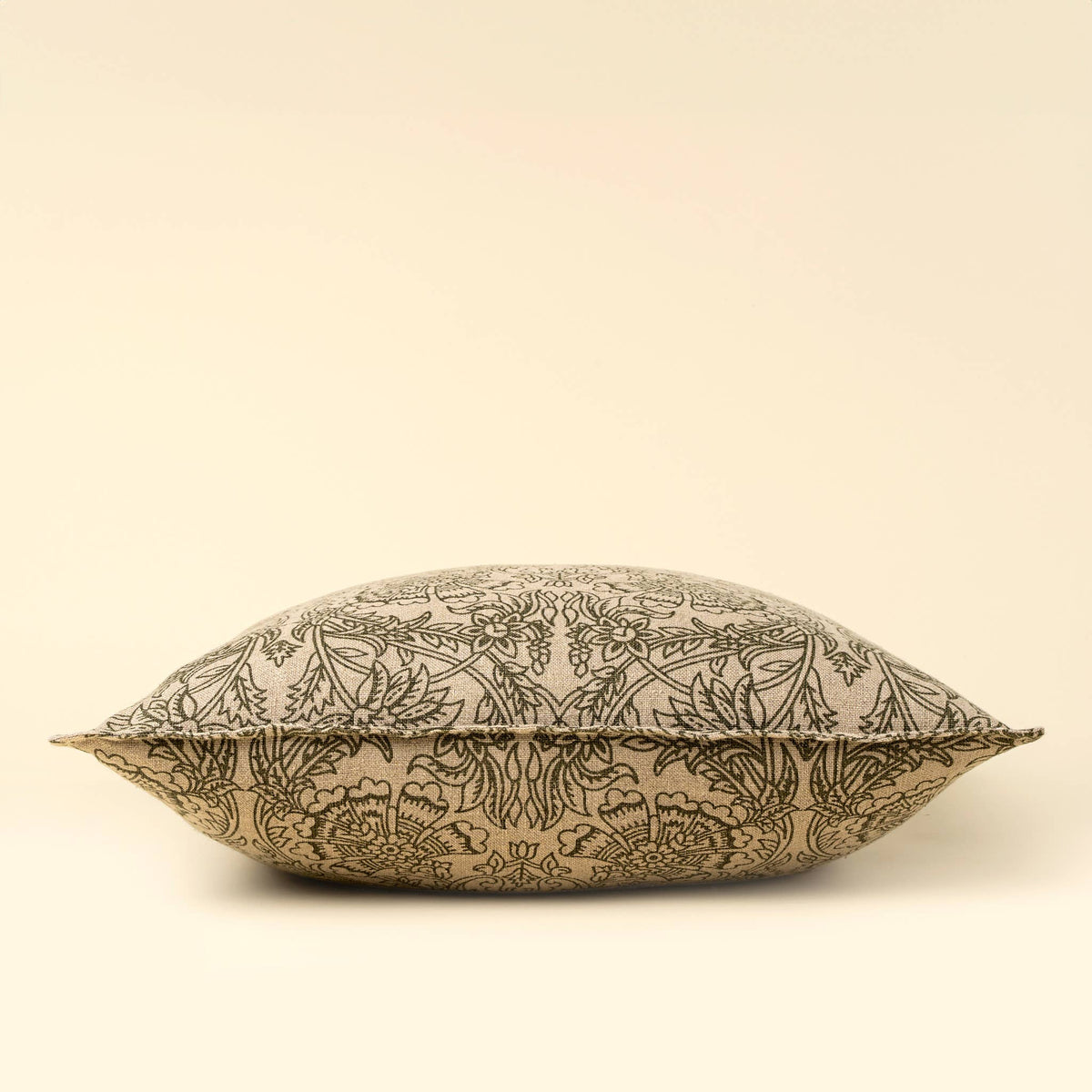 24x24 Floria Linen Pillow, Green