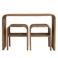 Mango Wood Table w/ Waterfall Edge & (2) Side Tables w/ Shelves, Natural, Set of 3