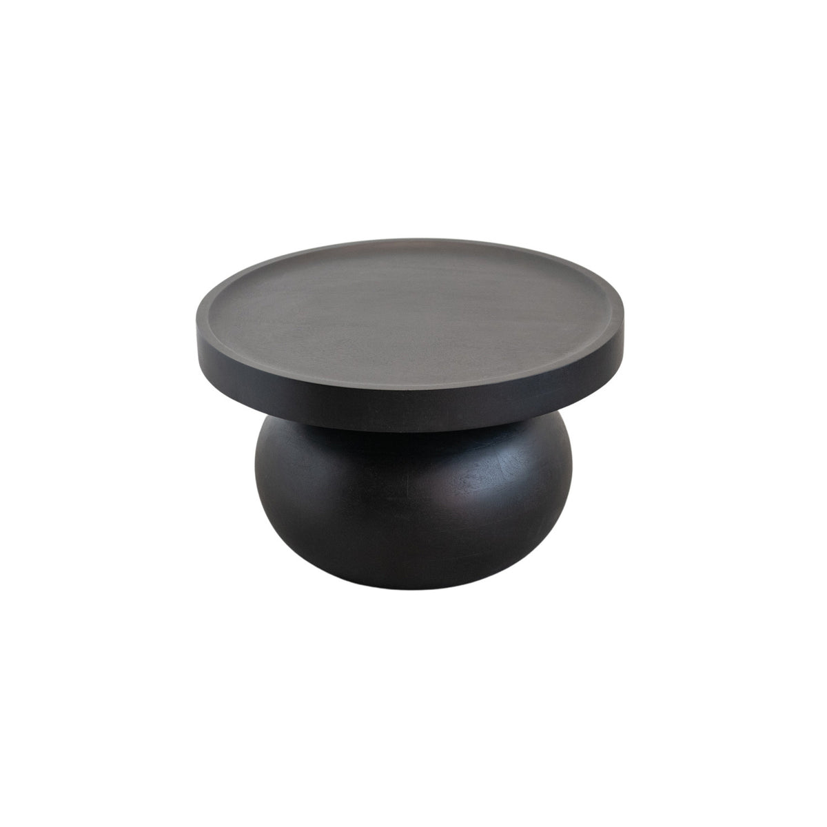 Mango Wood Coffee Table with Ball Base, Black, KD