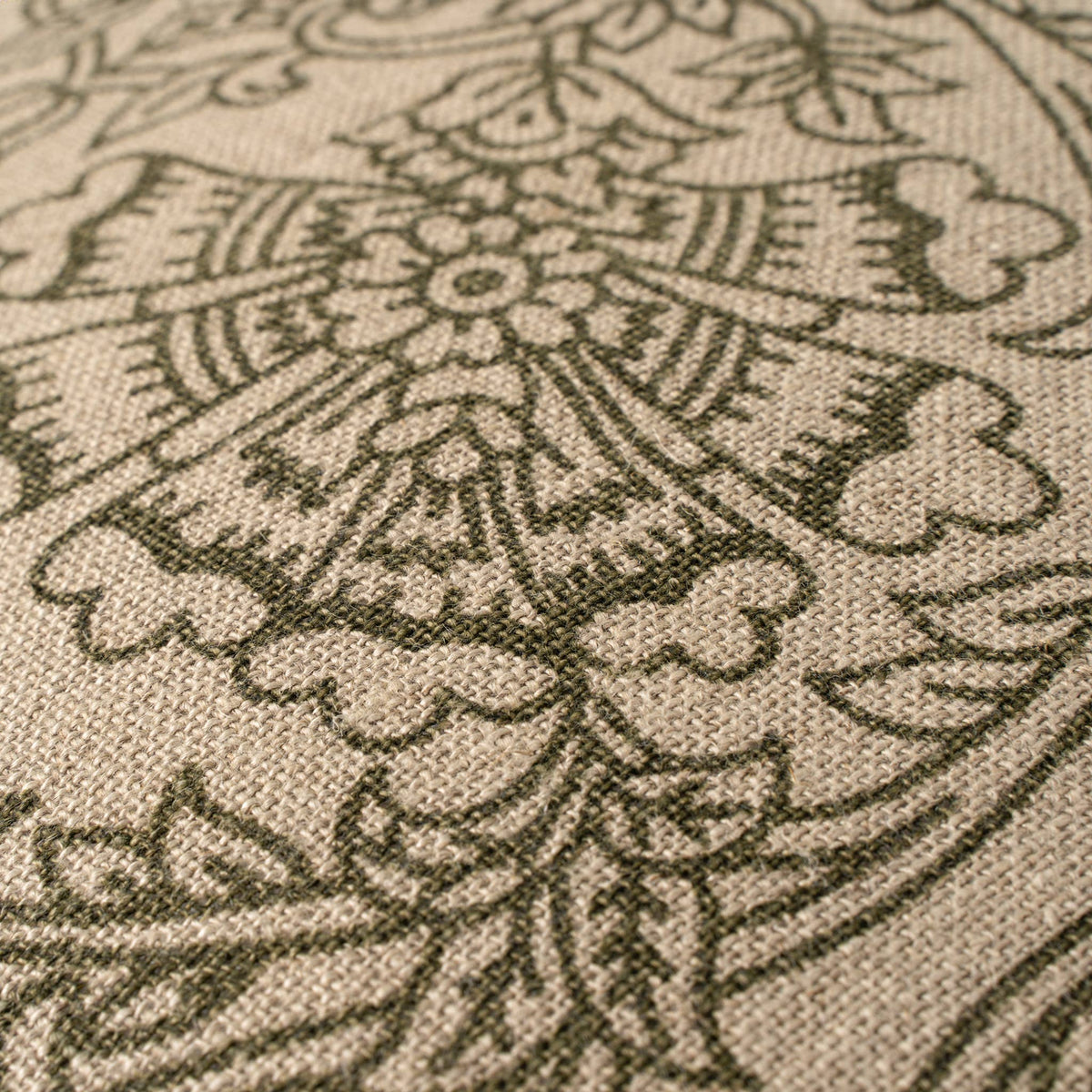 24x24 Floria Linen Pillow, Green