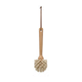 Large Beech Wood Dish Brush with Leather Strap