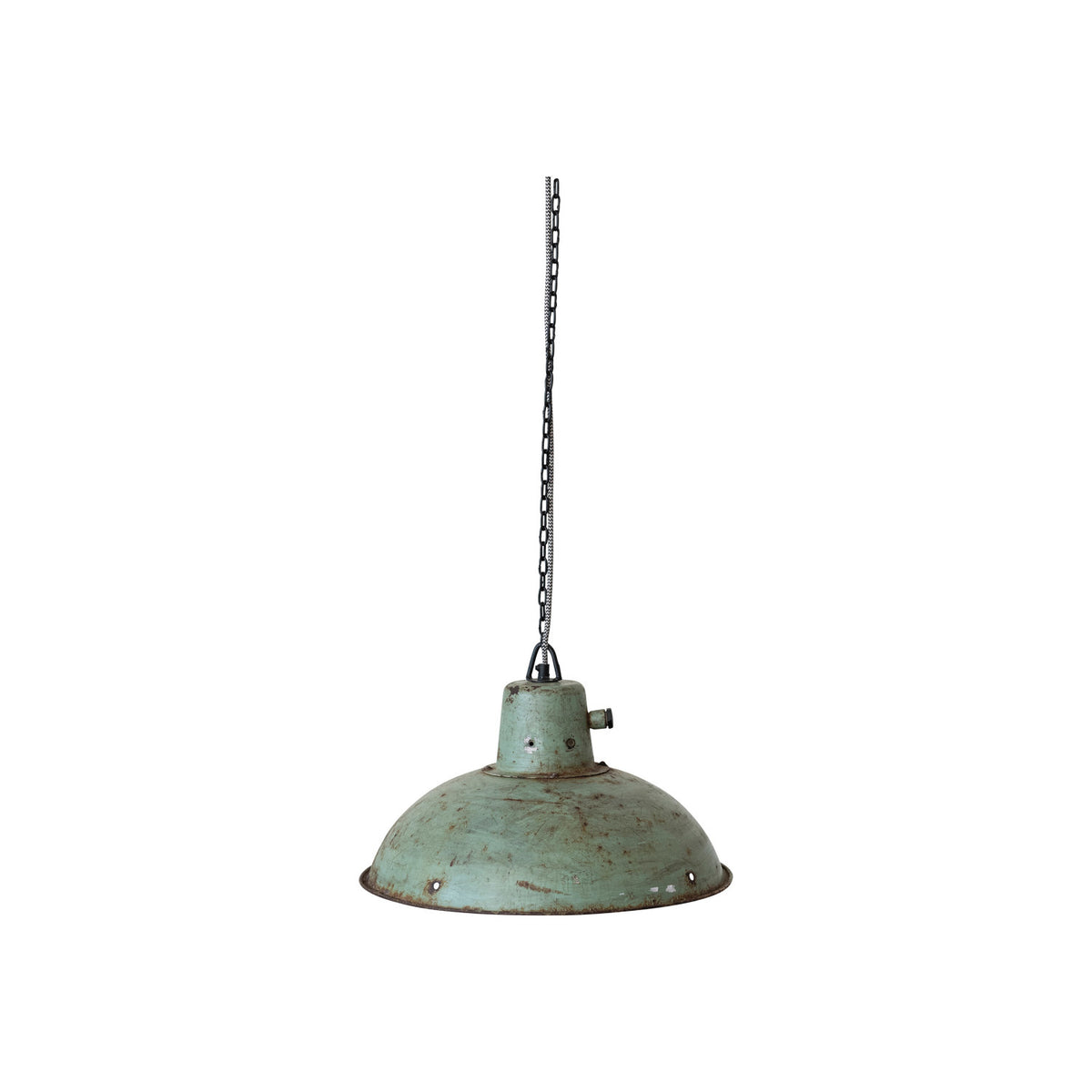 Found Metal Pendant Lamp, 6' Chain & 6' Cord (Each One Will Vary)