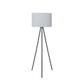 Metal Tripod Floor Lamp w/ Pleated Jute Shade
