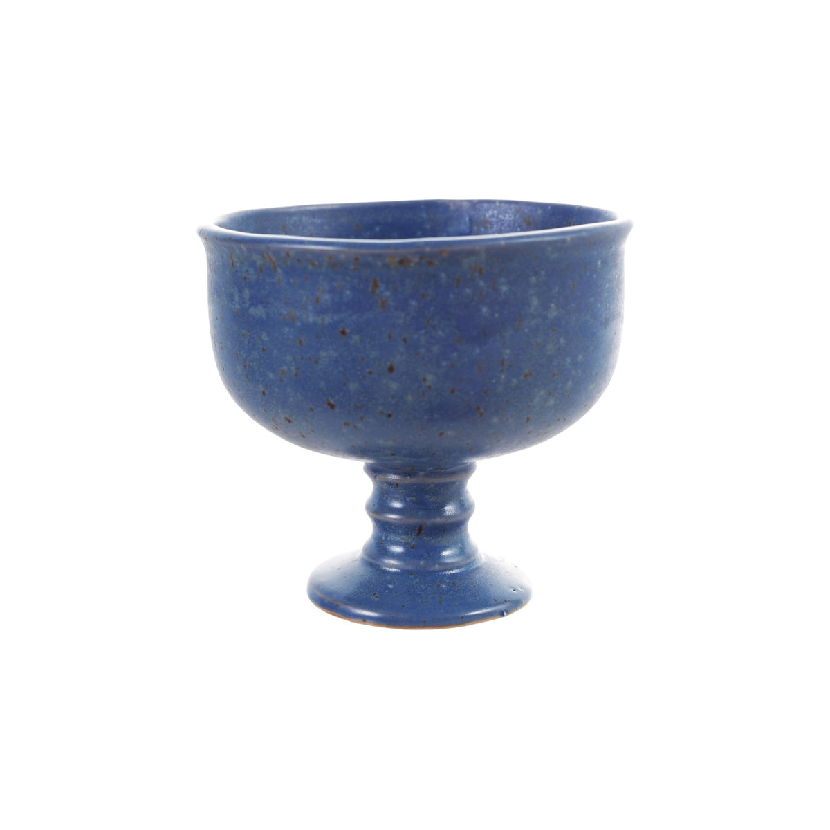 Stoneware Pedestal Bowl, French Blue (Each Will Vary)