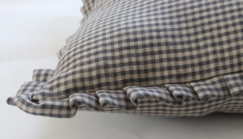 Finn Gingham Ruffle Pillow 14x20