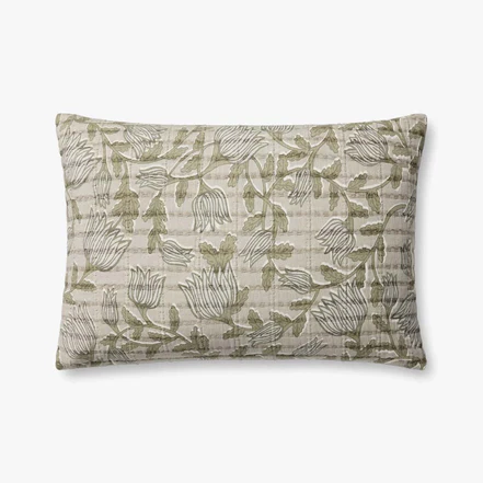 Loloi Jean Stoffer Pillow Natural/Sage