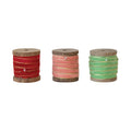 10 Yard Velvet Ribbon w/ Metallic Edges on Wood Spool, 3 Colors