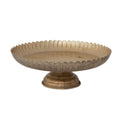 Metal Scalloped Pedestal, Antique Gold Finish